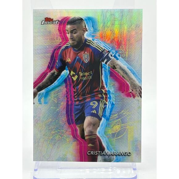 2024 Topps Finest MLS Cristian Arango Hologlow SSP Case Hit Real Salt Lake - Picture 1 of 2